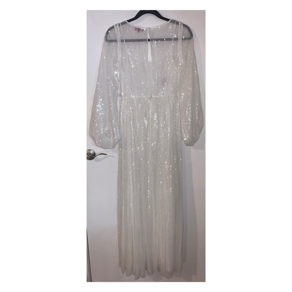STAUD White/Pearl Sequin Balloon Sleeve Maxi - Picture 6 of 14